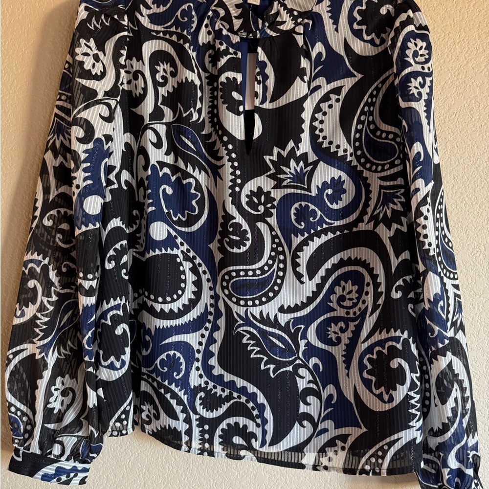 Black and Blue Paisley Blouse